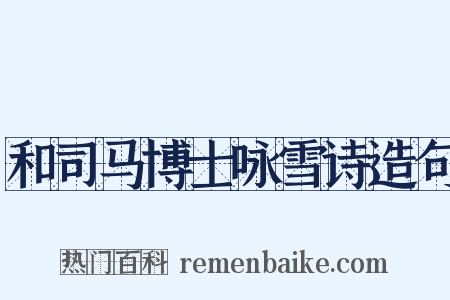 和司马博士咏雪诗造句是什么意思的图片